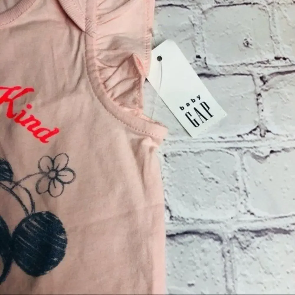 Baby Gap Girls Pink Minnie Mouse Onesie Sz 12-18 M